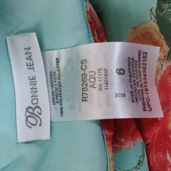 Bonnie Jean Girl's Dress, Size 6, Blue and Pink - Picture 2 of 2